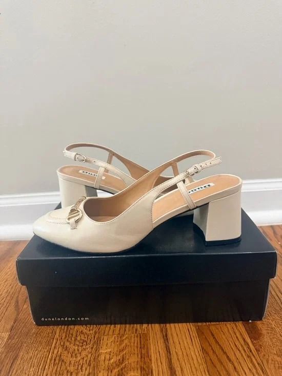 DUNE LONDON Cassie Snaffle-Trim Slingback in Ecru - Picture 2 of 6